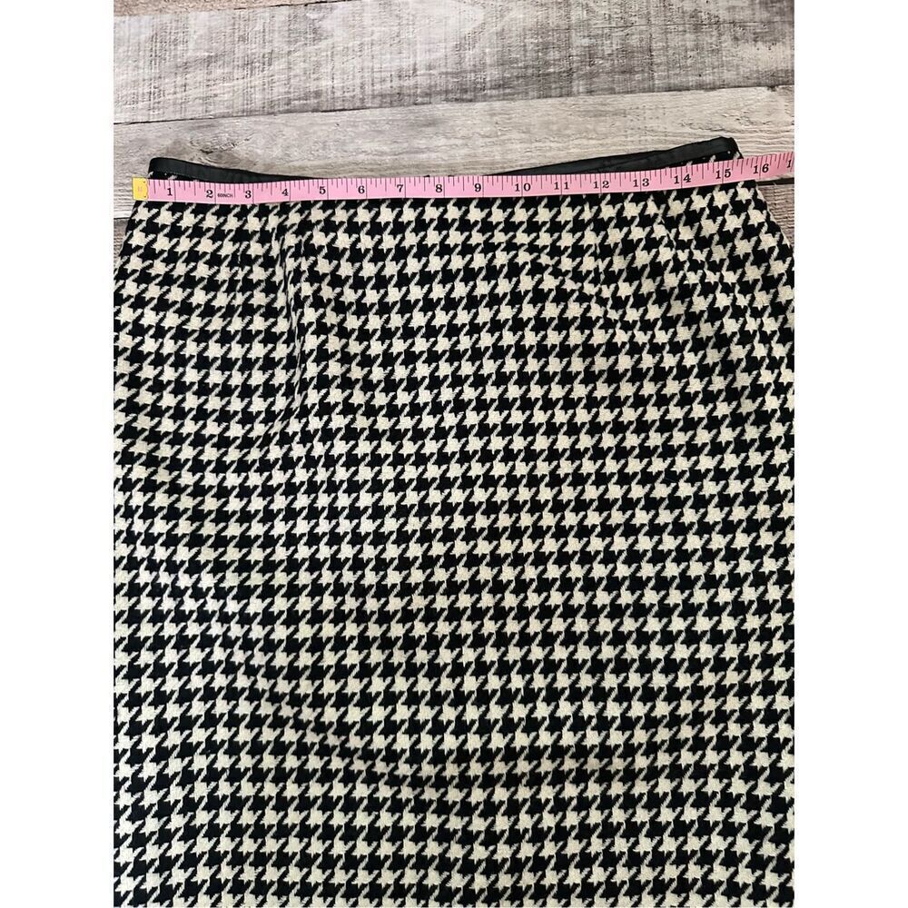 Vintage Kasper APL Houndstooth Black & White Wool 2 Piece Blazer Skirt Set | 10P - Picture 5 of 12